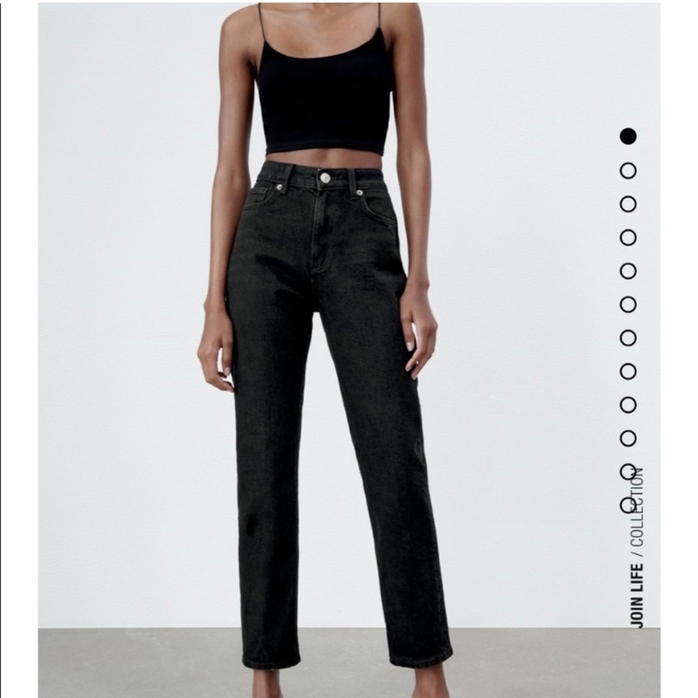ZARA High Rise Ankle Length Jeans | Black